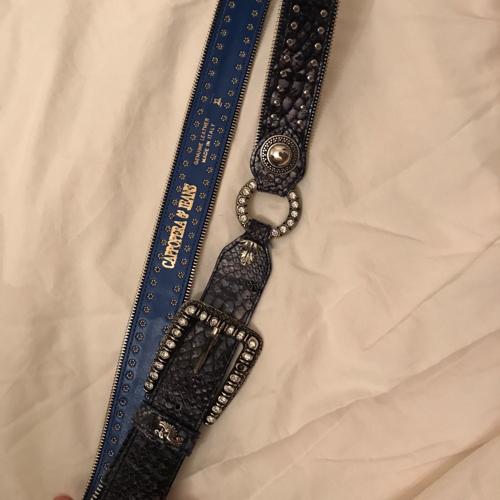 Cappopera genuine leather snake print belt